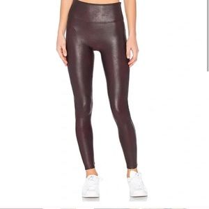 Faux leather spanx wine color worn once